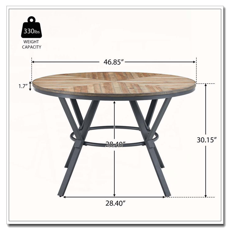 Indoor Dining Round Table With Metal Legs
