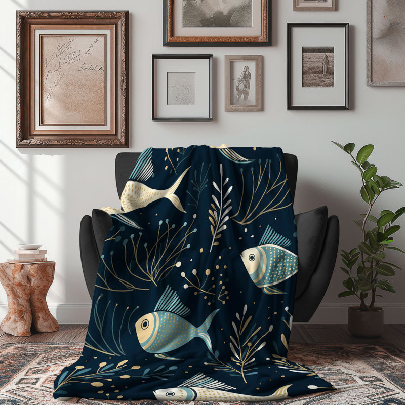 Tranquil Swim - 1 Piece Premium Blanket, Queen