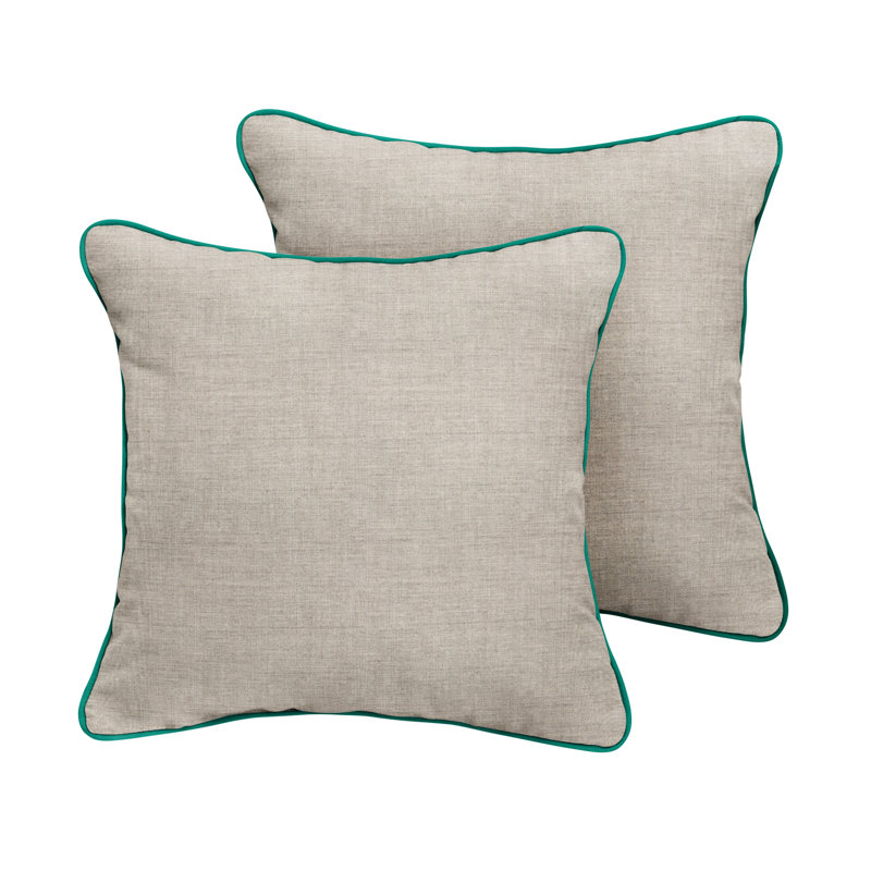 Hardin Sunbrella® Outdoor Reversible Throw Pillow, 18" x 18", Cast Silver Sunbrella Plainweave
