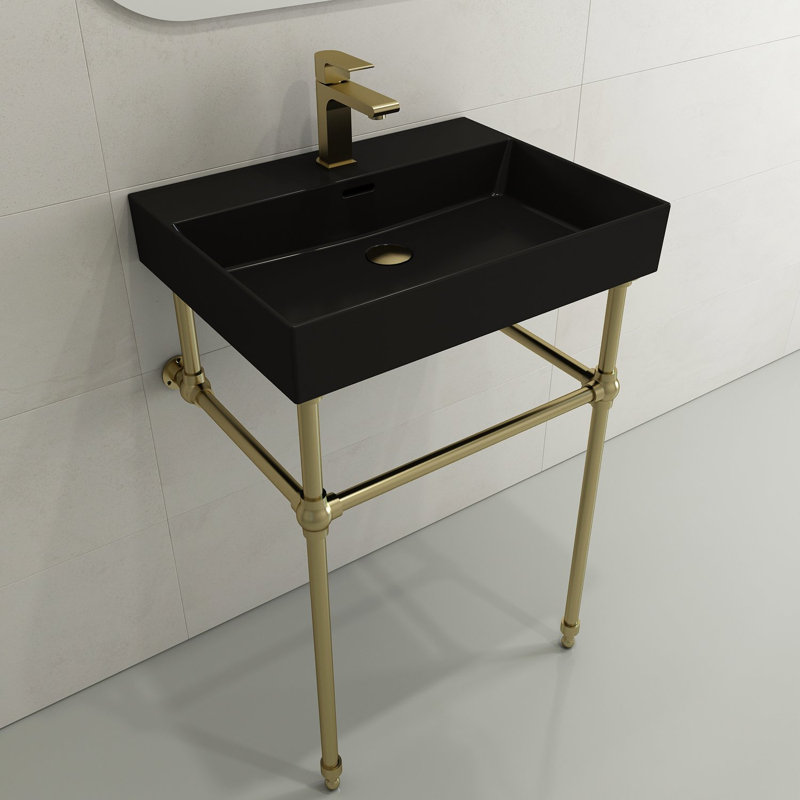 Milano 23.82'' L Bathroom Sink, Matte Black, Single-Hole
