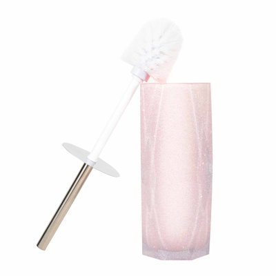 Sparkles Home Faceted Bath Toilet Brush And Holder | Resin Diamond-Like Design Durable 15.5 Inch