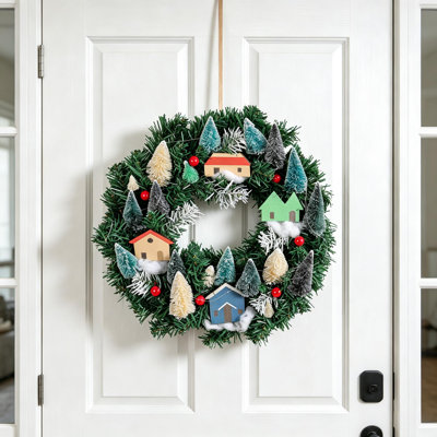 Artificial Christmas Wreath Front Door Wreath for Fireplaces Festival Party