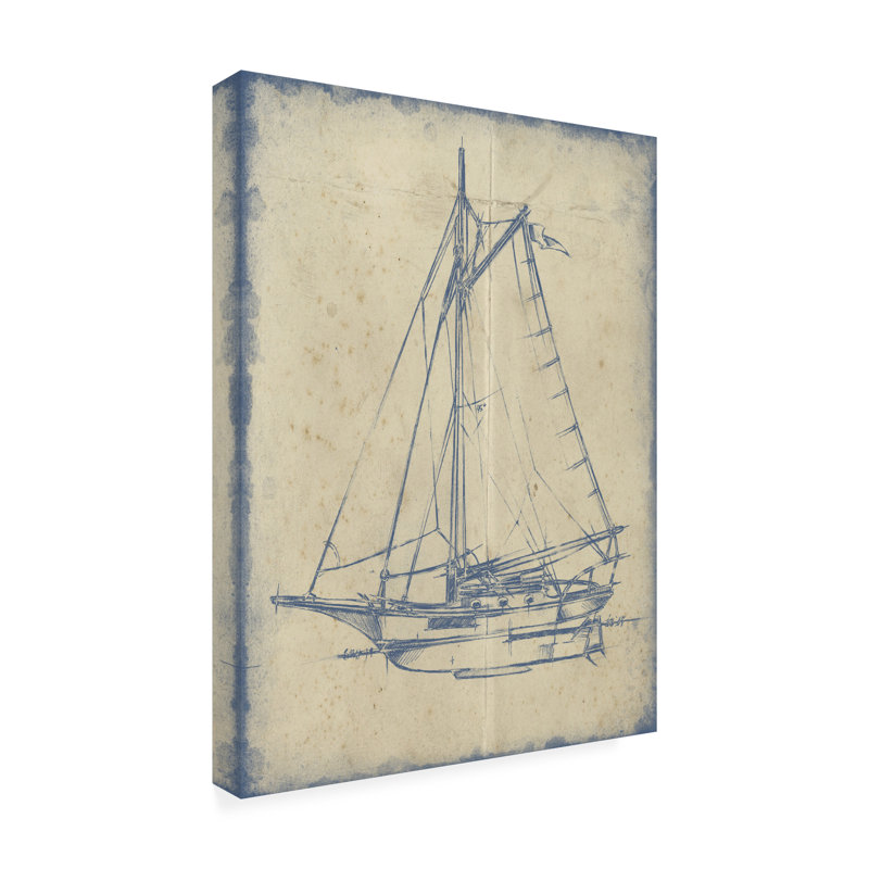 «Yacht Blueprint II» par Ethan Harper, H 19 po x l 14 po x P 2 po