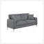 Élégant ensemble de canapés 2 pièces gris foncé en toile de jute et tissu avec causeuse et coussins Cozy Design