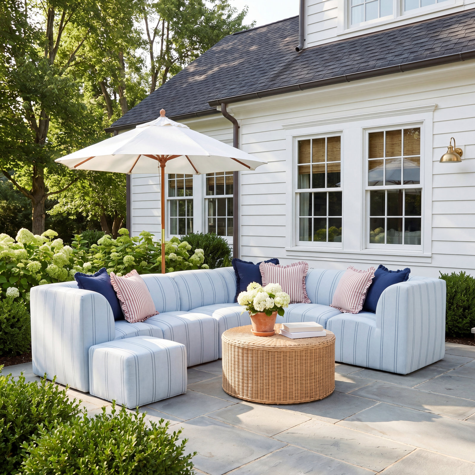 Eliana 124" Sunbrella® Patio Sectional, Wayward Sky