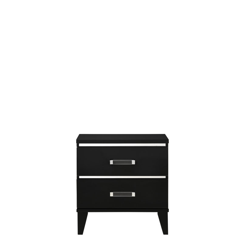 Table de chevet noire avec des solutions de rangement pratiques - Convient à la décoration de la chambre et offre amplement d'espace pour les accessoires personnels