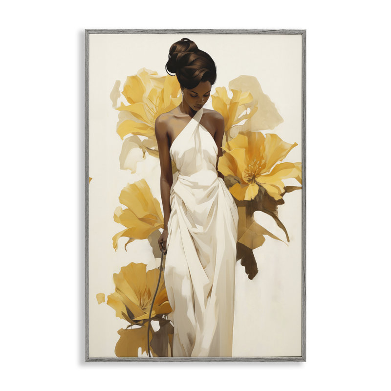 «Elegant Woman with Flowers», estampe numérique par Raymond Powers, Estampe numérique Farmhouse, H 18 po x l 12 po