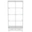 Vitrine moderne en verre avec DEL à 13 couleurs, 4 tablettes et 2 tiroirs pour un assemblage rapide avec lumières DEL blanches antiques et tablettes de porte
