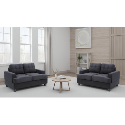 Ensemble de 2 causeuses noires Dijon