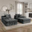 Canapé-lit convertible 78,8 po sans os 78,00 po, canapé modulaire 2 pièces, sans assemblage - cendre volcanique, velours-987822281-987822273-974009812