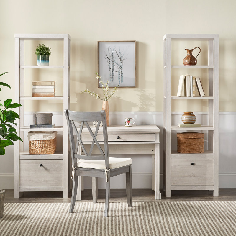 Albali Piece Configurable Writing Desk Office Set, Antique White