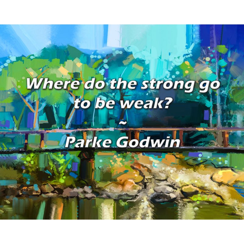 Parke Godwin Citation: Où vont les forts pour être faibles?, H 20 po x l 24 po