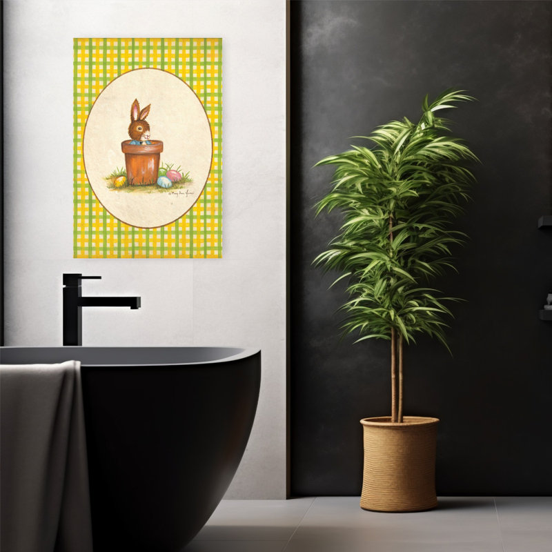 Lapin pot fantaisiste contemporain, H 24 po x l 16 po