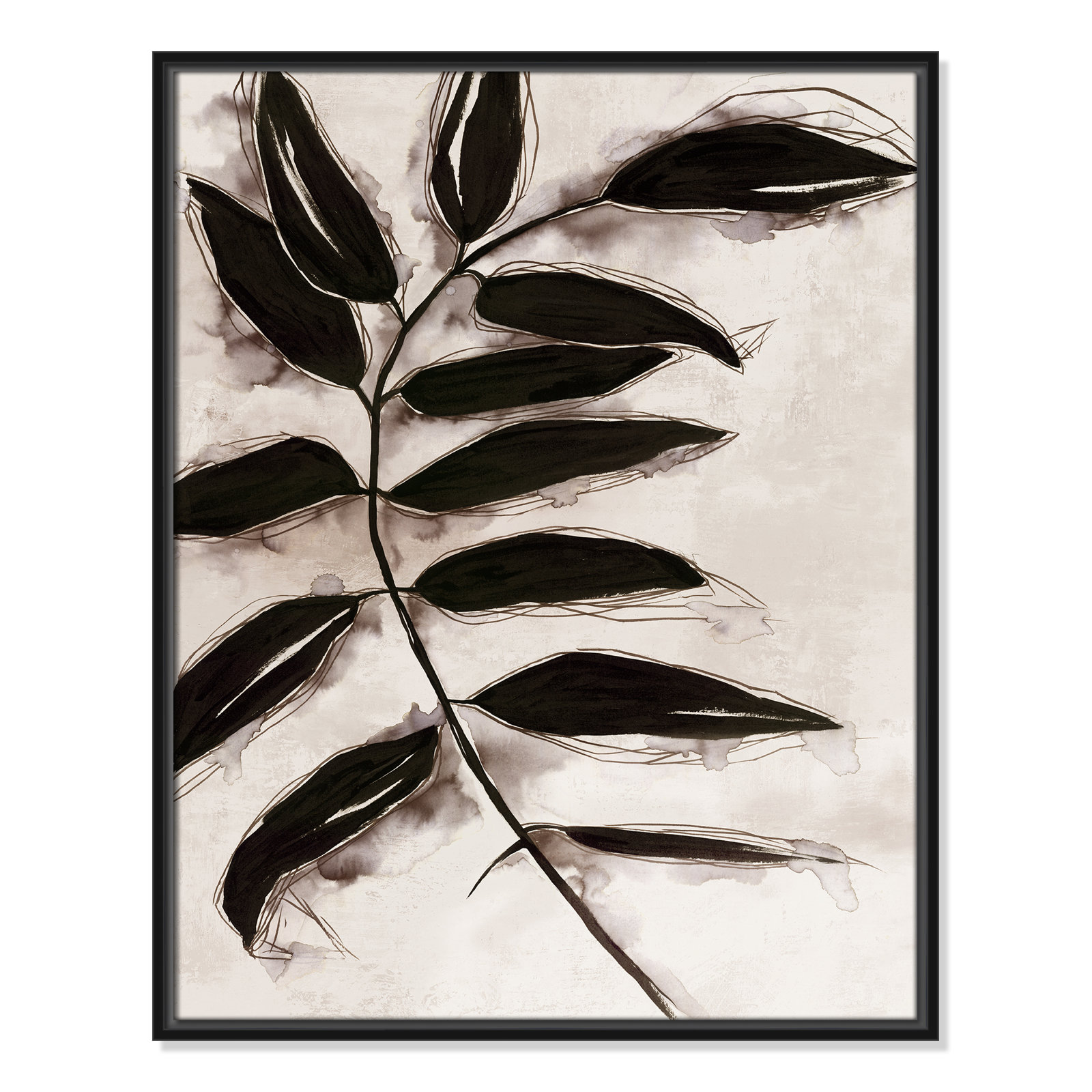 Leaves "Leaves II" Print, Black Framed, 29.5" H x 23.5" W x 2" D