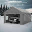 Abri de voiture/garage portable robuste de 3 x 6 m (10 x 20 pi) avec structure en acier galvanisé, auvent imperméable en polyéthylène, 2 portes et 4 fenêtres.-136260794
