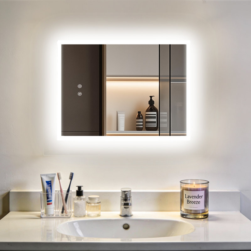 Backlit Led Wall Mirror, 45 cm H x 60 cm W