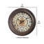 Horloge murale, cadre rond de 15 pouces brun antique, imprimé de faux engrenages