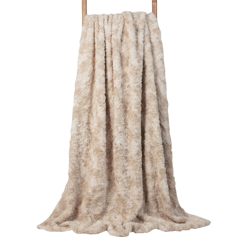 Luxury Faux Fur Throw, Brown