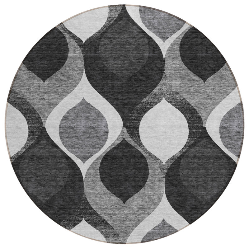 Tapis argenté rond 8 po Ogee