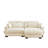 Over Size Modern Two-Seater Sofa With Ottoman, Velvet 2-Seater With Round Bolster Armrests,With Waist Pillow And Throw Pillows,Small L Shape Sofa For Living Room, Reading Room , Loft And Bedroom,Cream-79620391