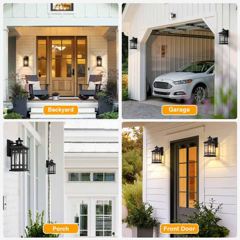 Motion Sensor Outdoor Wall Light, Adjustable Sensing Range Outside Lights for House, Black