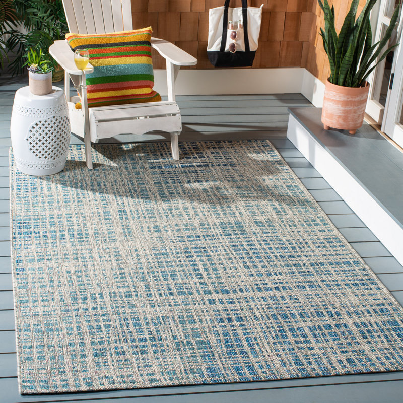 Arvelo Performance Abstract Indoor/Outdoor Area Rug, Rectangle 6'7" x 9'6"