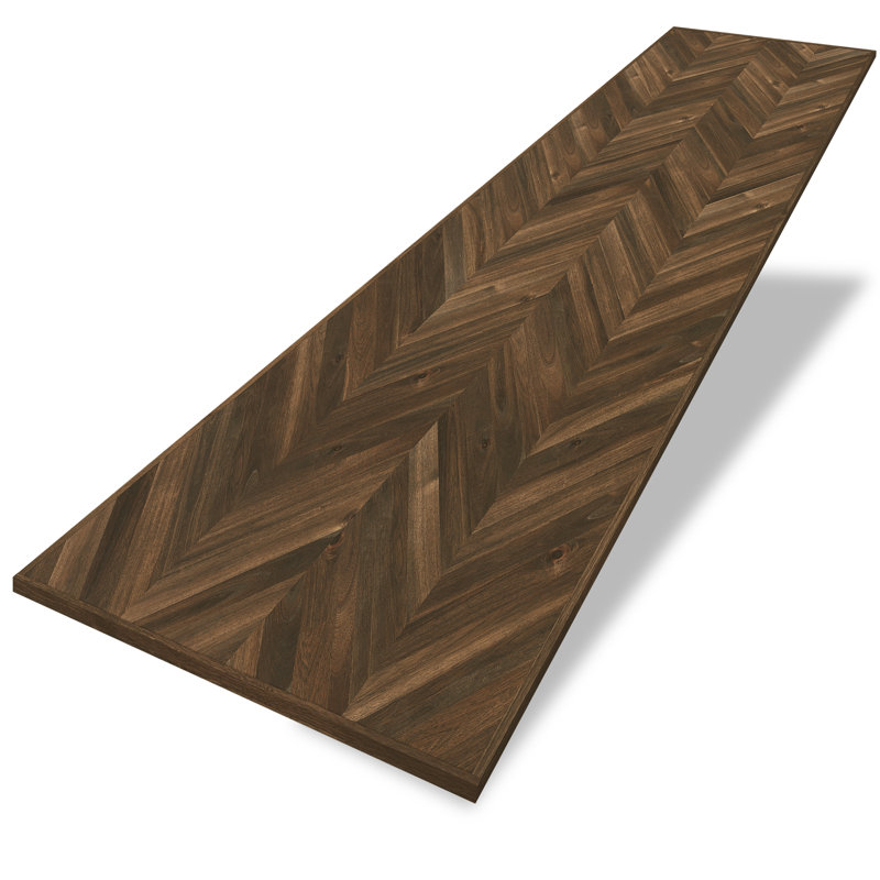 Comptoir en bois massif de qualité supérieure Loon Peak, H 72 po x l 30 po x P 1 po, Noyer chevron acacia
