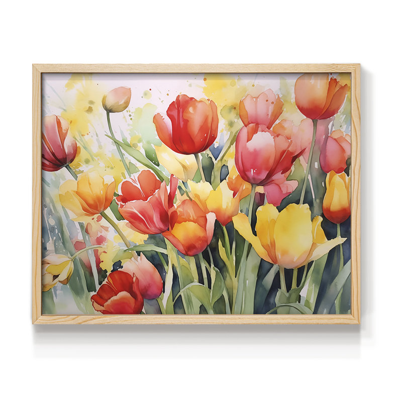 Floral Series-CLIII -Framed Print - Restickable, 22" H x 28" W, Natural