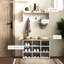 21 bancs à chaussures, portemanteau, rangement pour 9 paires, chambre à coucher, conception de tablette, arbre de couloir à panneau de particules décoratif, banc