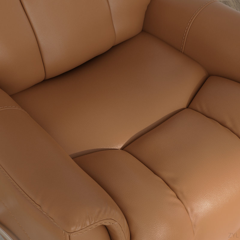 Fauteuil inclinable et oscillant Global Home avec appui-tête et repose-pieds réglables manuellement, Marron clair