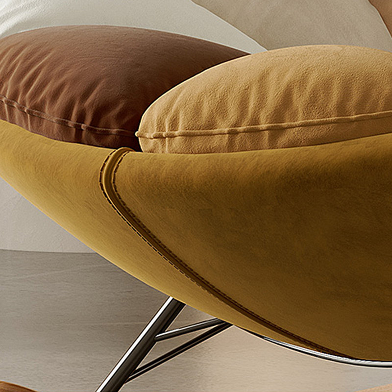 Chaise berçante moderne et ergonomique, Café clair / blanc cassé 