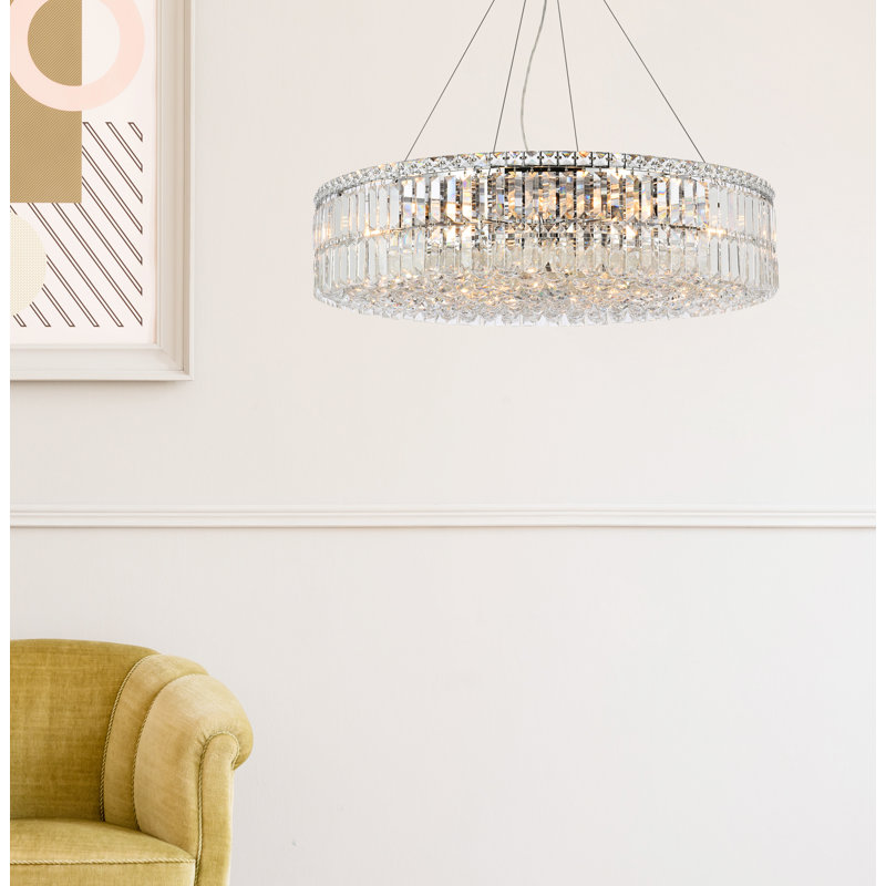 Lustre cylindrique unique à 1 lumière Isadora, Coupe royale