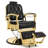 Black & Gold Salon Barber Chair 360 Degree Swiveling Recliner