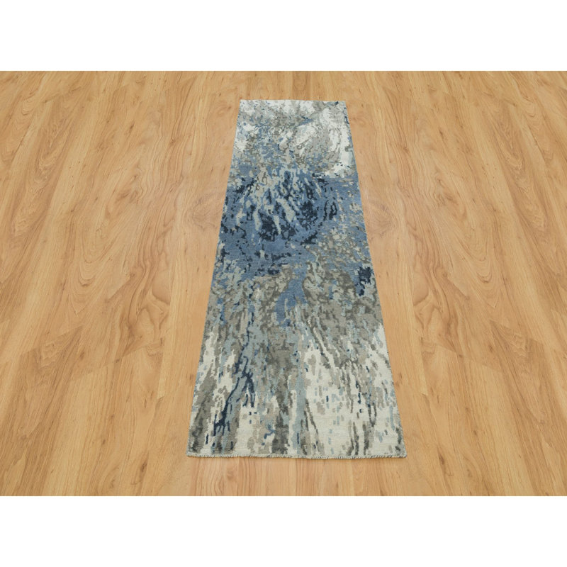 Tapis bleu nouvel âge 2 pi 6 po x 8 pi Serdal