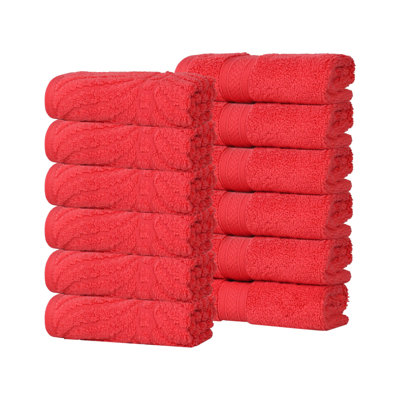 Garima Chevron Zero Twist Solid and Jacquard Cotton Face Towel Washcloth