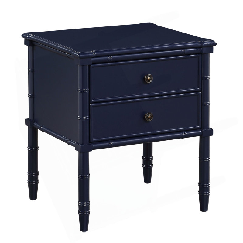 Emmett 2 Drawer Nightstand, Dark Blue