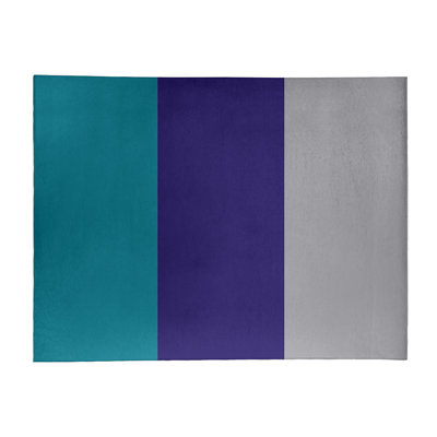 Tapis bleu/mauve rayé/gris foncé