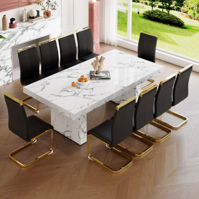 Ensemble de table de salle à manger en bois pour 10