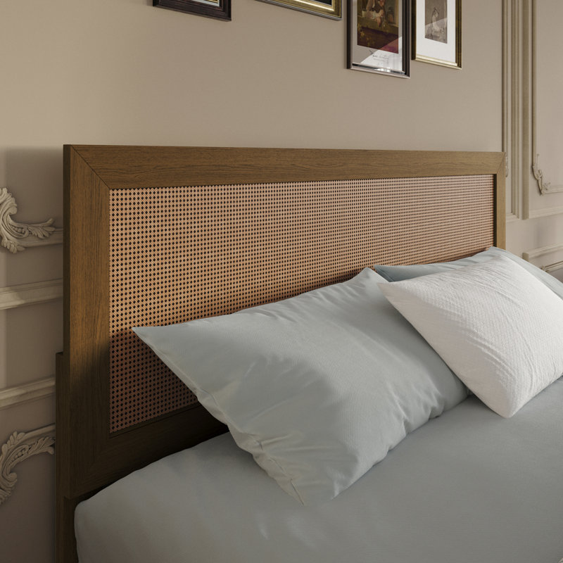 Tête de lit double / grand en bois blanche, Double/grand, Noyer