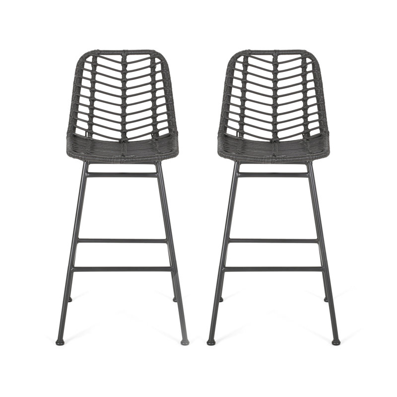 Extérieur (paire) - Siège, structure en fer, siège H 28,75 po, chaises nécessaires à l'assemblage (2)