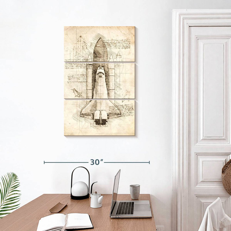Oberle Space Shuttle Blueprint, 32" H x 20" W