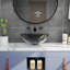 Lavabo de salle de bain vasque circulaire en résine 15 "transparent-86138706