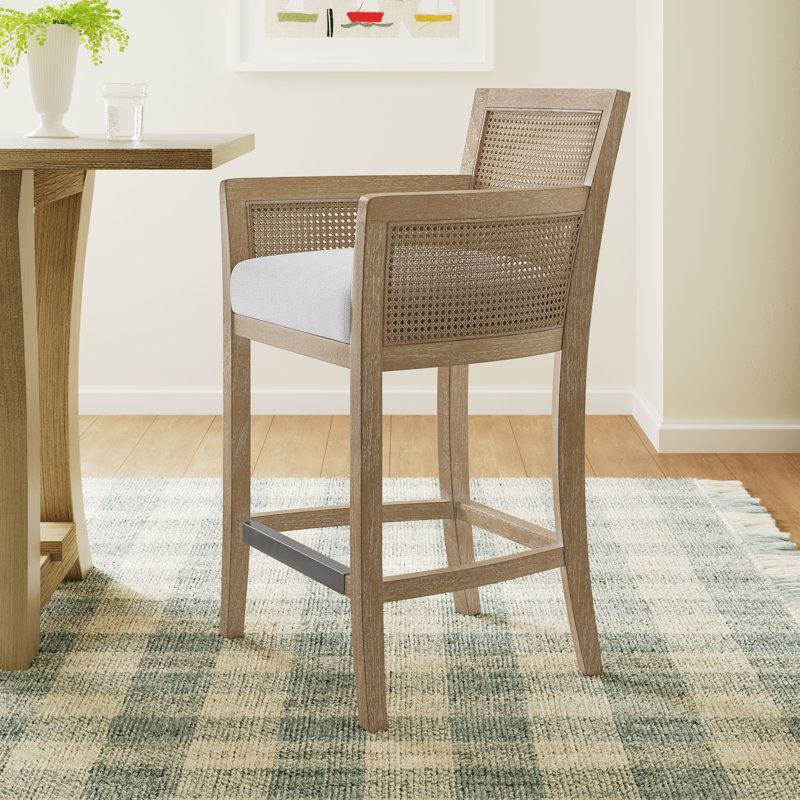 Farlane Counter Bar Stool, Off-White/Natural