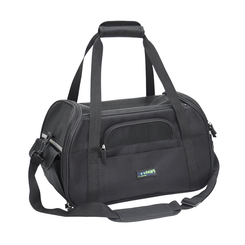 Support pour animal pliable à côtés souples pour petits chiens, chats et chiots, H 13 po x l 10 po x P 19 po, Noir