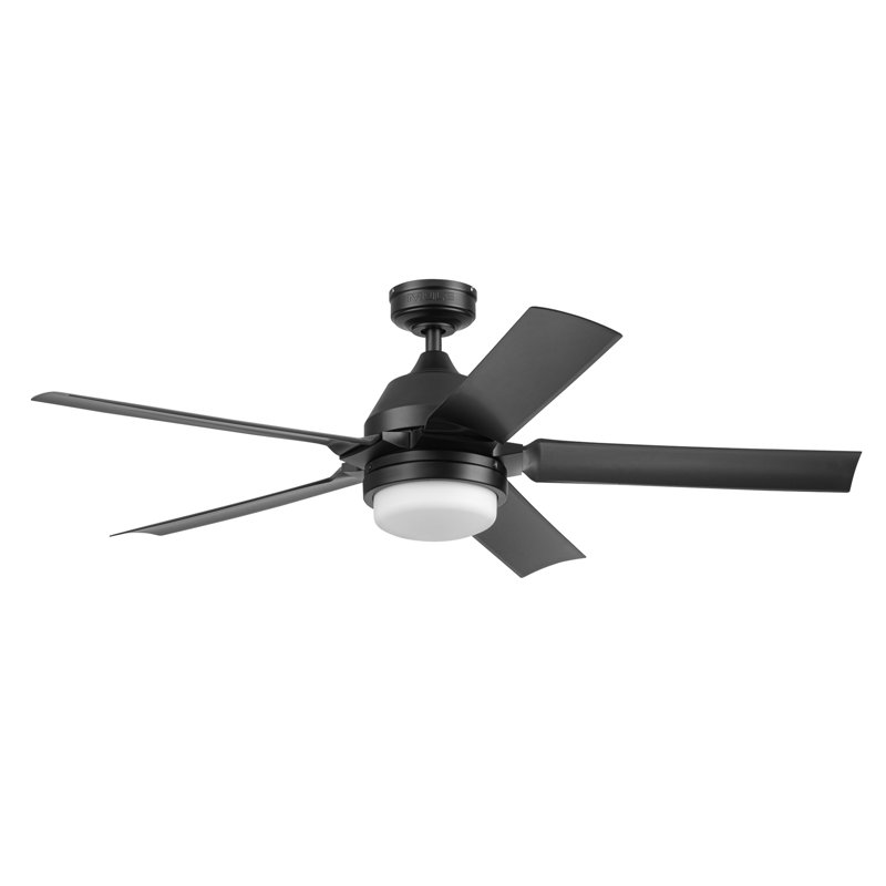 Mule 54" F5 Outdoor Ceiling Fan with LED Light and Remote, 6-Speed, Dual Mount, Wet Rated, Matte Black