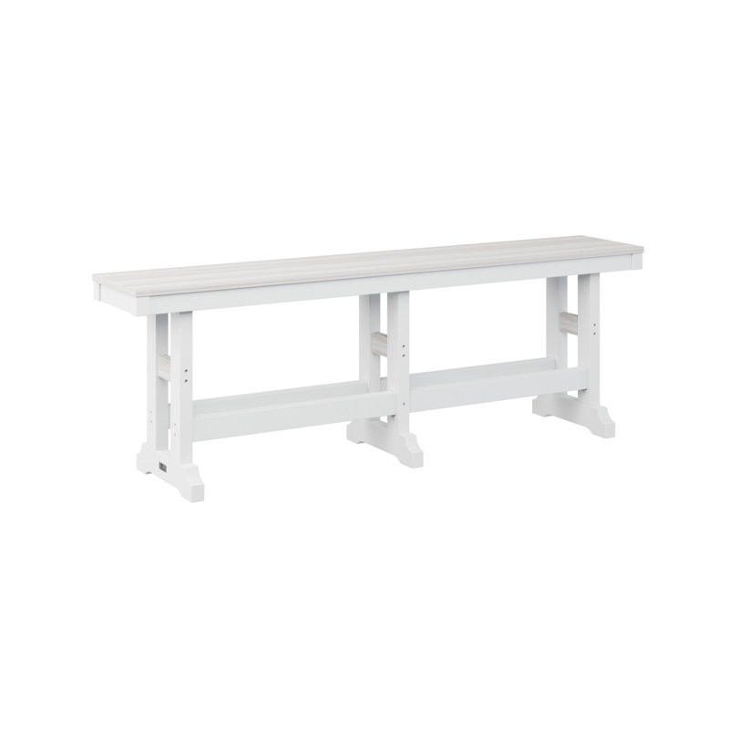 Banc de comptoir berlinois berlinois berlinois berlinois, H 23 po x l 66 po x P 12,5 po, Coquillage / Blanc