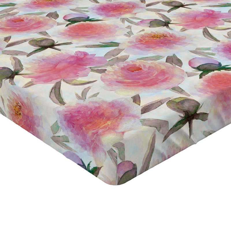 Drap-housse à motif floral Ambesonne, Drap-housse de taille très grand, Rose, ardoise, brun / floral