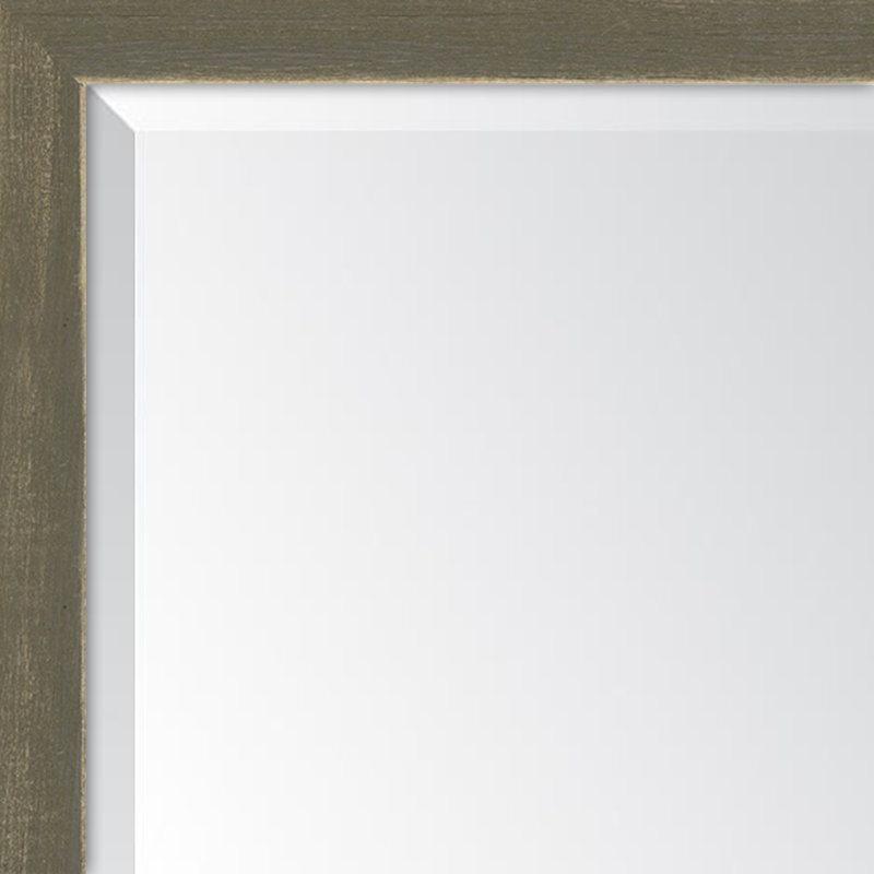 Broadway Wood Flat Wall Mirror, Black, 39" H x 27" W