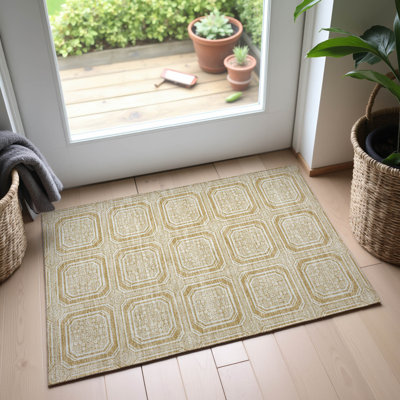Tapis géométrique de qualité supérieure lavable à la machine Sykora AMF1451