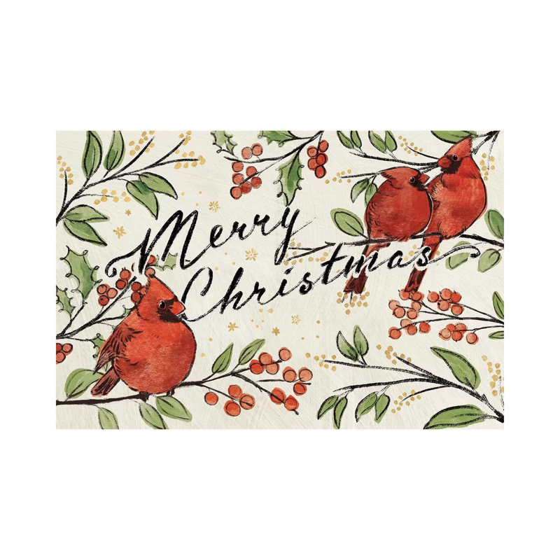 Christmas Lovebirds VIII by Janelle Penner - Wrapped Canvas Gallery-Wrapped Canvas Giclée, 20.32 cm H x 30.48 cm W